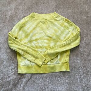 Pilcro and The Letterpress by Anthropologie Yellow Tie Dye Cropped Sweater